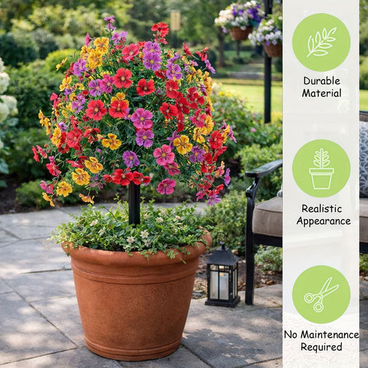 Sztuczna wkładka do podłoża z eukaliptusa i fiołka - dekoracja kwiatowa