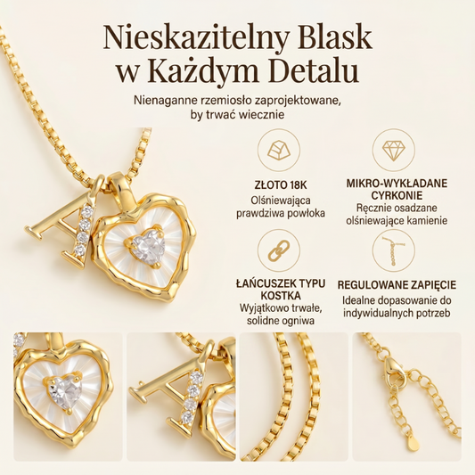 💖 Naszyjnik z literą w kształcie serca z drobnymi brylantami|✨ Romantyczny i uniwersalny – płatność przy odbiorze