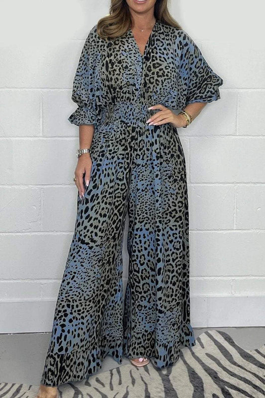 🔥🐆Promocja Ostatniego Dnia👗 Luźny kombinezon w panterkę