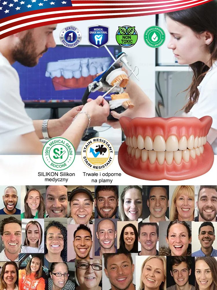 Kompletny zestaw wsparcia dla protez zębowych