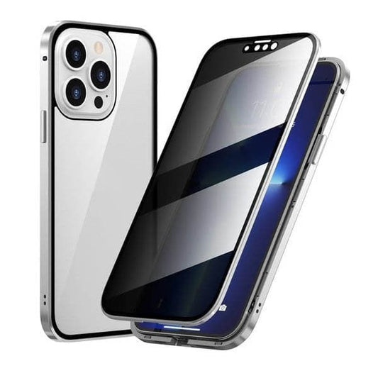 Magnetyczne etui na iPhone'a ze szkłem antyrefleksyjnym i metalem