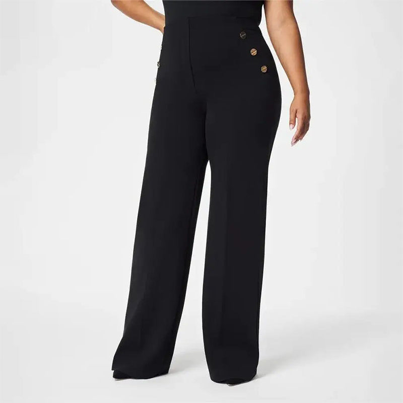 🔥 Damskie spodnie Plus Size z wysokim stanem i szerokimi nogawkami-TAB