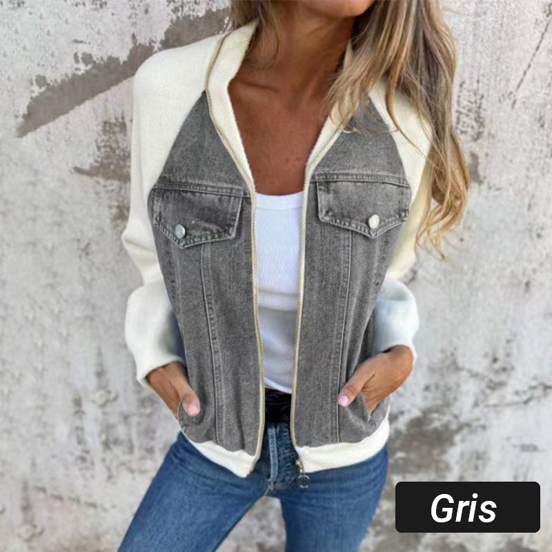 š„Nowa modna damska kurtka z kreatywnym splotem denim