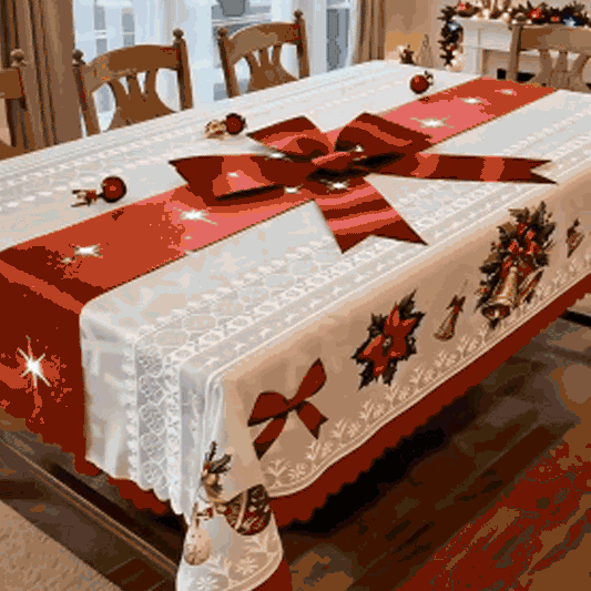 Stylowy obrus z nadrukiem świątecznym