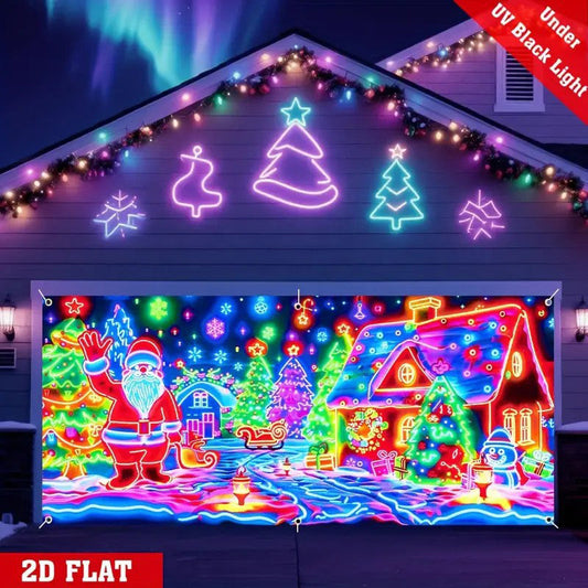 🎄Świąteczna wyprzedaż - 40% ZNIŻKI! Świąteczny baner na drzwi garażowe