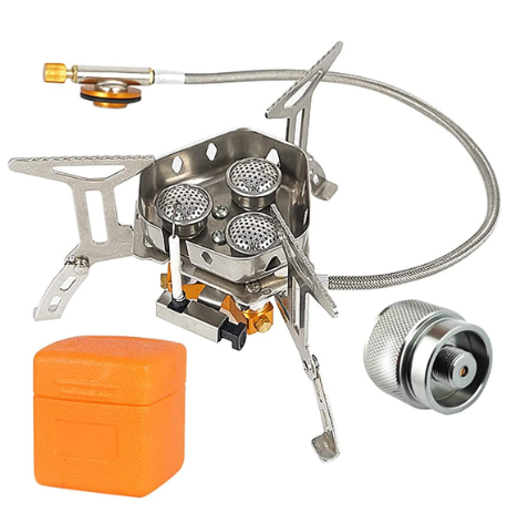 🌬️Kuchenka gazowa kempingowa – wiatroodporny płomień, szybkie gotowanie i kompaktowa konstrukcja do użytku na zewnątrz 🏕️🔥