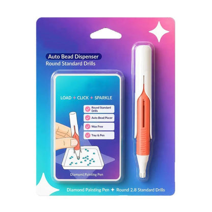 🔥Last Day 49% OFF 💎 Automatic Diamond Painting Bead dispenser | Wax-Free Round Drill Pen for Faster, Easier Crafting ✨