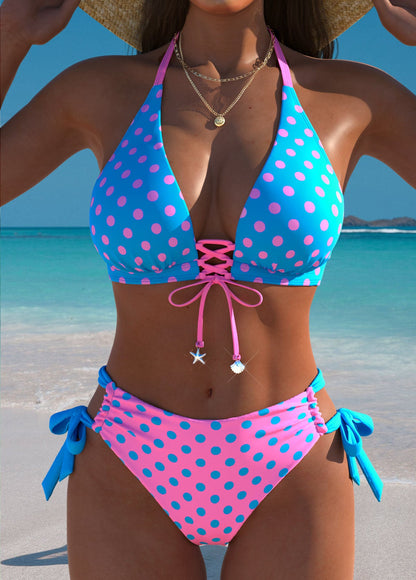 Komplet bikini z niskim stanem i sznurowaniem