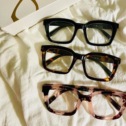 👓3 pary okularów do czytania w kolorze skorupy żółwia – blokujące niebieskie światło, duże, kwadratowe okulary do czytania