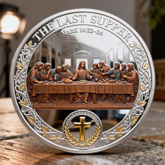 ❤️Ostatni dzień 50% zniżki - ✝️ Chrześcijańska moneta pamiątkowa Ostatnia Wieczerza