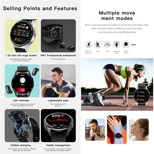 SMARTWATCH 2 W 1 ZE SŁUCHAWKAMI-TAB
