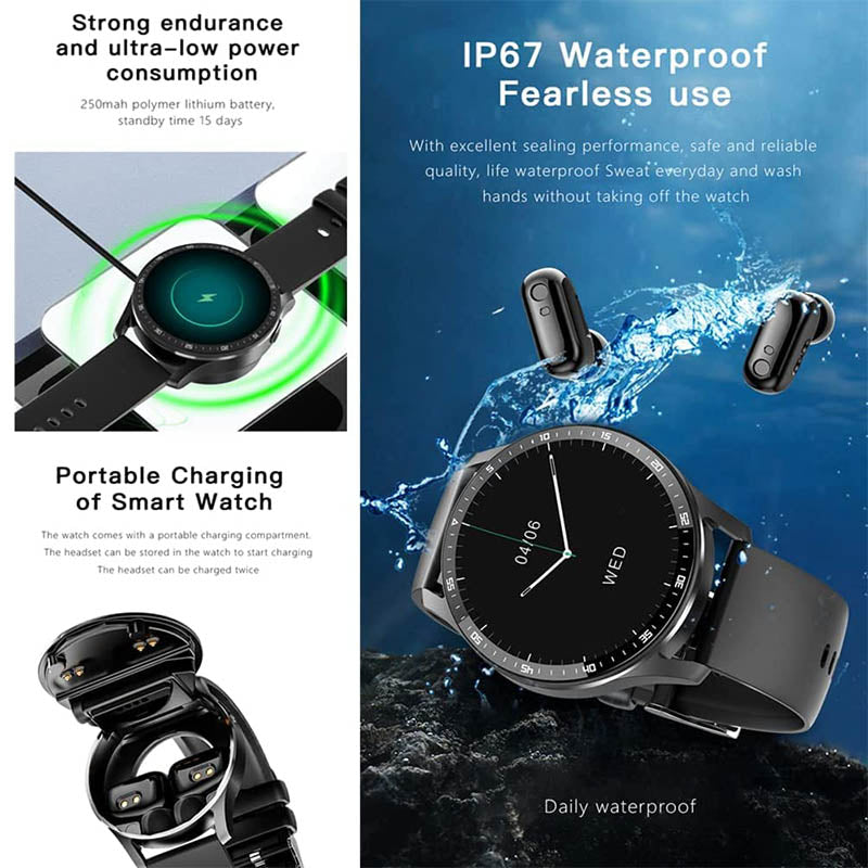 SMARTWATCH 2 W 1 ZE SŁUCHAWKAMI-TAB