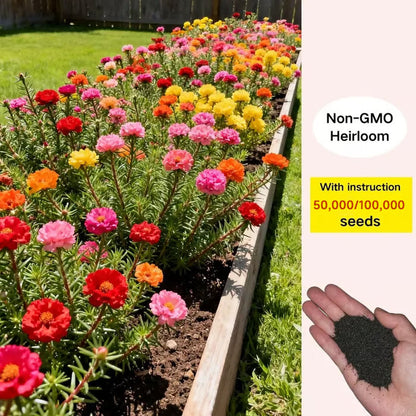 💫🌸KUP 1, DOSTAŃ 1 GRATIS | Moss Rose🌿Nasiona kwiatów wieloletnich z suplementem wspomagającym wzrost roślin