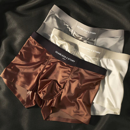 (3 szt.) Elegancka męska bielizna Ice Silk marki Mulberry Silk Antybakteryjne bokserki męskie