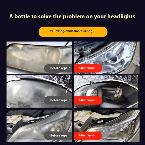 🚘Zestaw płynu do renowacji reflektorów samochodowych🌟