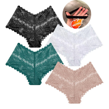 【✨ 1 + 3 gratis - 4 sztuki】Kobiece seksowne koronkowe stringi - Przezroczyste stringi w kwiatowy wzór 💋
