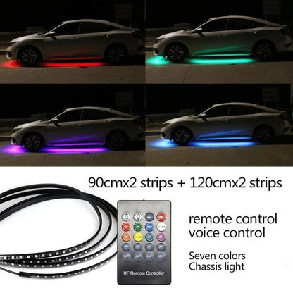 2024 Elastyczne, wodoodporne światła LED RGB do podwozia samochodowego (4 SZTUK)