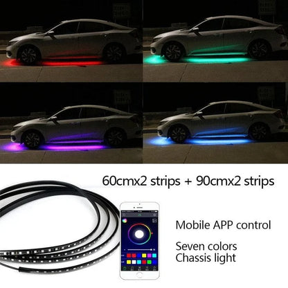 2024 Elastyczne, wodoodporne światła LED RGB do podwozia samochodowego (4 SZTUK)