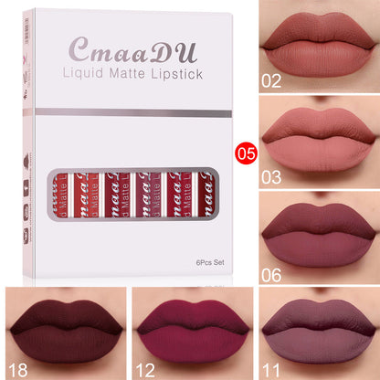 💄 Zestaw matowych pomadek CmaaDu w 18 kolorach – 6-częściowe opakowanie prezentowe 💄