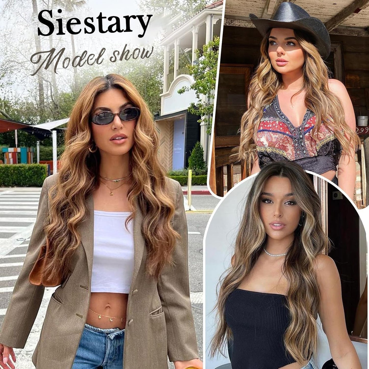 💖 TERAZ 50% ZNIŻKI! 💁 Peruka damska z długimi falowanymi włosami gradientowymi – naturalny wygląd, regulowana czepek, włókna odporne na ciepło do codziennego stylizacji 🌟📦