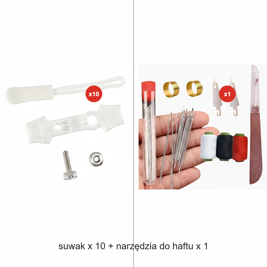 💥 Kup więcej, otrzymaj więcej gratis! 🔧 Uniwersalny zestaw do naprawy zamków błyskawicznych