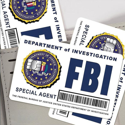 🔥Zestaw skórek kart tajnego agenta: wzory FBI/ICE • Naklejki do cosplayu i na prezenty