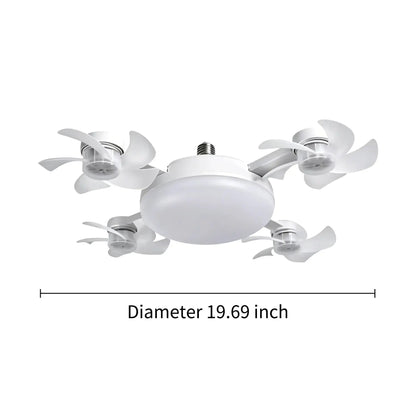 Nowoczesna lampa z wentylatorem sufitowym na gwint E27 (model 2026) – cichy wentylator LED 2 w 1 ze sterowaniem pilotem