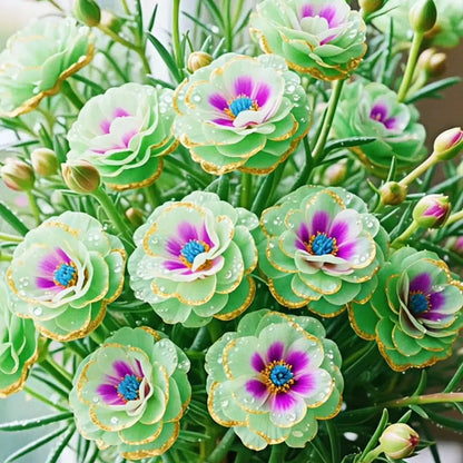 Złota koronka Portulaca🌸✨ Wspaniałe podwójne kwiaty dla bezproblemowego letniego koloru
