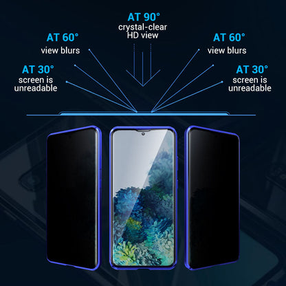 💥Etui magnetyczne z hartowanego szkła, dwustronne, do telefonów Samsung serii S23-S25