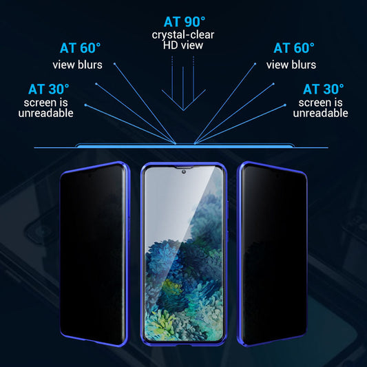 💥Etui magnetyczne z hartowanego szkła, dwustronne, do telefonów Samsung serii S23-S25