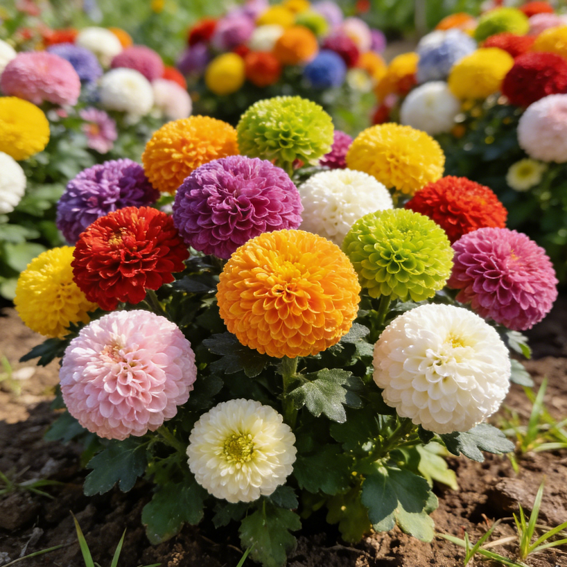 🏵️ Kolorowe nasiona chryzantemy – niczym żywe piłeczki pingpongowe w Twoim ogrodzie!