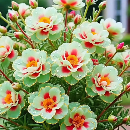 Złota koronka Portulaca🌸✨ Wspaniałe podwójne kwiaty dla bezproblemowego letniego koloru