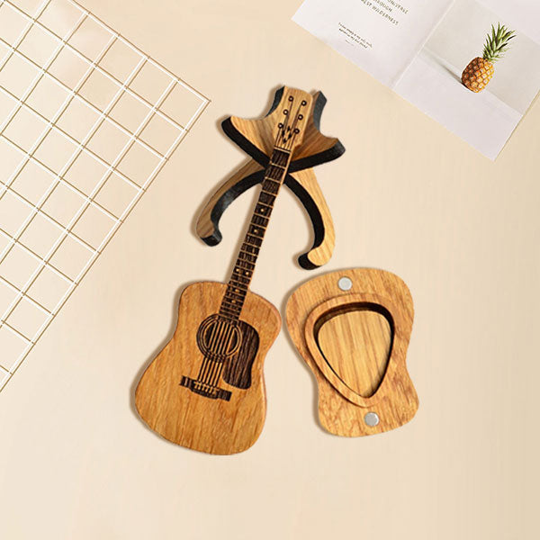🔥 GORĄCA WYPRZEDAŻ 50% ZNIŻKI 💖 Drewniane pudełko na kostki do gitary akustycznej 🎁🎸