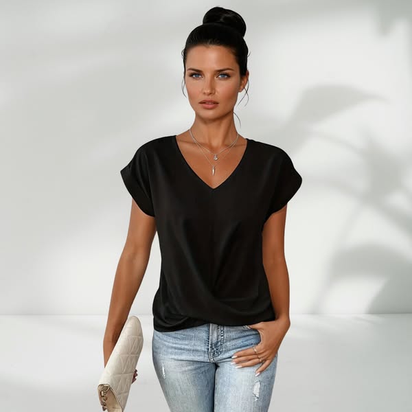 👚Elegancka koszulka z dekoltem w serek✨