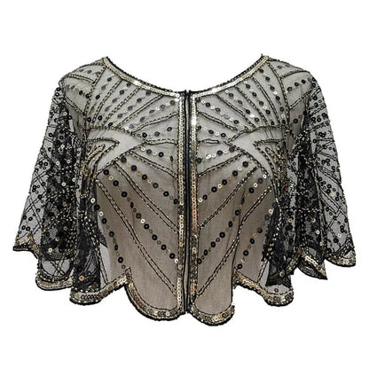 ⏳Oferta ograniczona czasowo ⏰ Szal z koronką w stylu vintage i koralikami