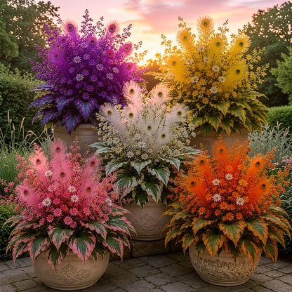 🔥 Oszczędź 50%🦚Cebulki funkii Peacock Flame – bujne rośliny lubiące cień do ogrodu i domu