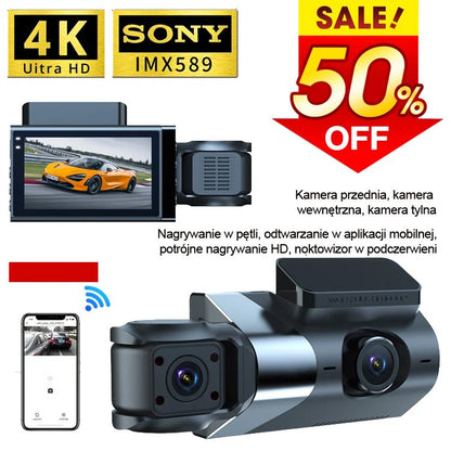 HFH-Trzy nagrywanie wysokiej jakości wifi rejestrator jazdy