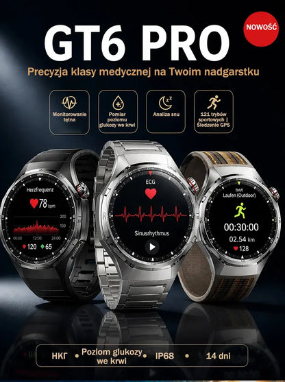 Smartwatch GT6pro z funkcją połączeń Bluetooth