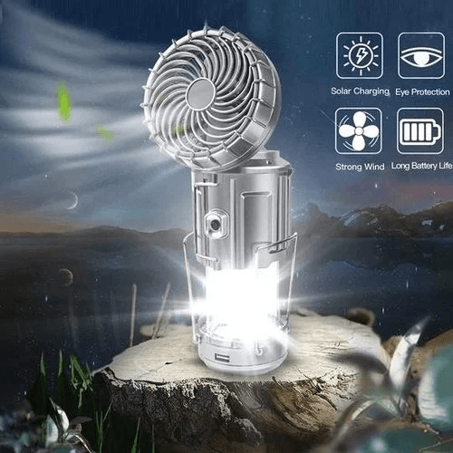 🔥2025 Gorąca wyprzedaż🔥🌿Przenośna lampa kempingowa LED z wentylatorem