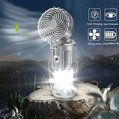 🔥2025 Gorąca wyprzedaż🔥🌿Przenośna lampa kempingowa LED z wentylatorem