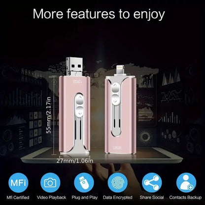 32~256 GB Micro USB + 8 pinów + USB 3.0 4 w 1 Telefon komórkowy Komputer U-Disk