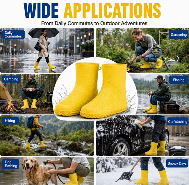 Koniec z przemoczonymi butami! Wytrzymałe ochraniacze przeciwdeszczowe – antypoślizgowe, składane i łatwe do przechowywania 🌧️