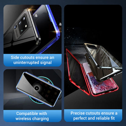 💥Etui magnetyczne z hartowanego szkła, dwustronne, do telefonów Samsung serii S23-S25