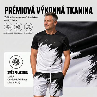 Wyróżnij się dzięki dynamicznemu nadrukowi 3D – męski letni zestaw z dynamicznym nadrukiem. Płatność przy odbiorze! 🔥