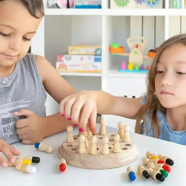 【👶Popraw logiczne myślenie swojego dziecka i wzmocnij relacje rodzinne】Drewniane gry pamięciowe i kolorowanki dla dzieci i dorosłych