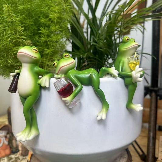 🔥 GORĄCA WYPRZEDAŻ 🐸🍷 Wisząca ozdoba do doniczki – Żaba
