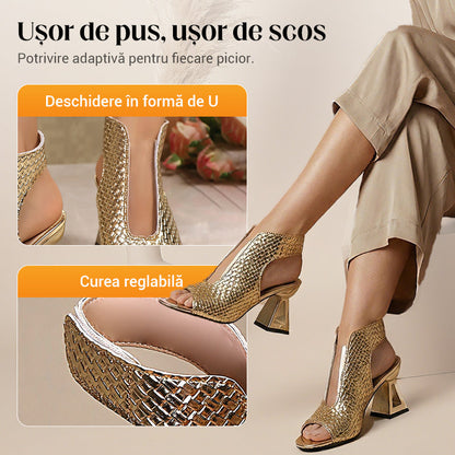 🏖️👠Eleganckie sandały na wysokim obcasie z odkrytymi palcami dla kobiet – smukłe nogi, wygodne chodzenie 👡