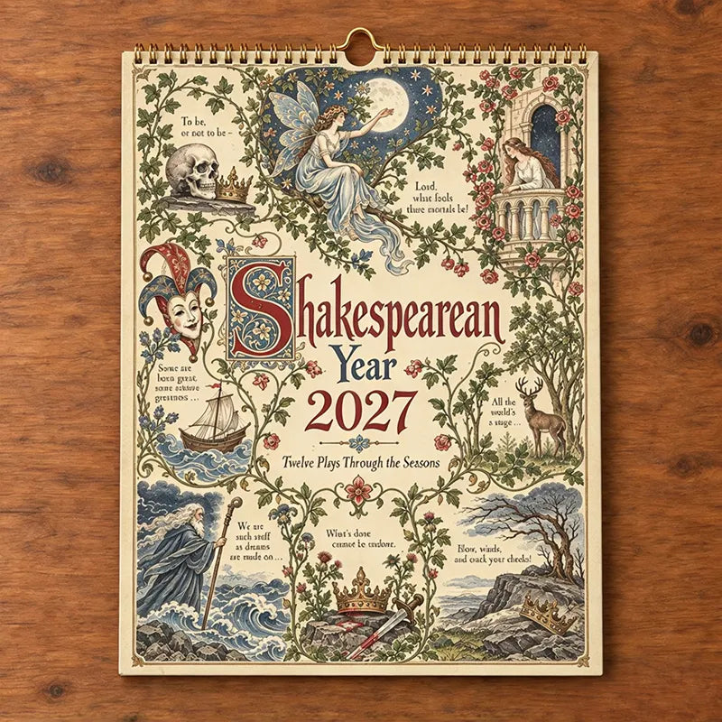 A Shakespearean Year 2027 – 12 Plays Through the Seasons | Vintage Illustrated Wall Calendar