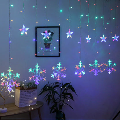 📢📢50% ZNIŻKI!!⏰⏰Światła LED na zasłony w kształcie płatków śniegu