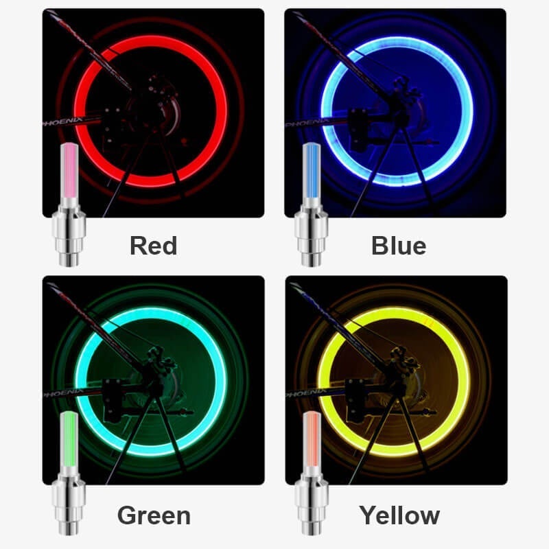 🌈 💡 Wodoodporne światła LED do kół 【✨ 1+3 gratis】